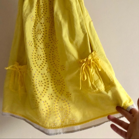 Iris Basic Yellow Eyelet Strapless Dress - Picture 8 of 9